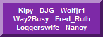 Kipy   DJG   Wolfjr1   Way2Busy   Fred_Ruth   Loggerswife